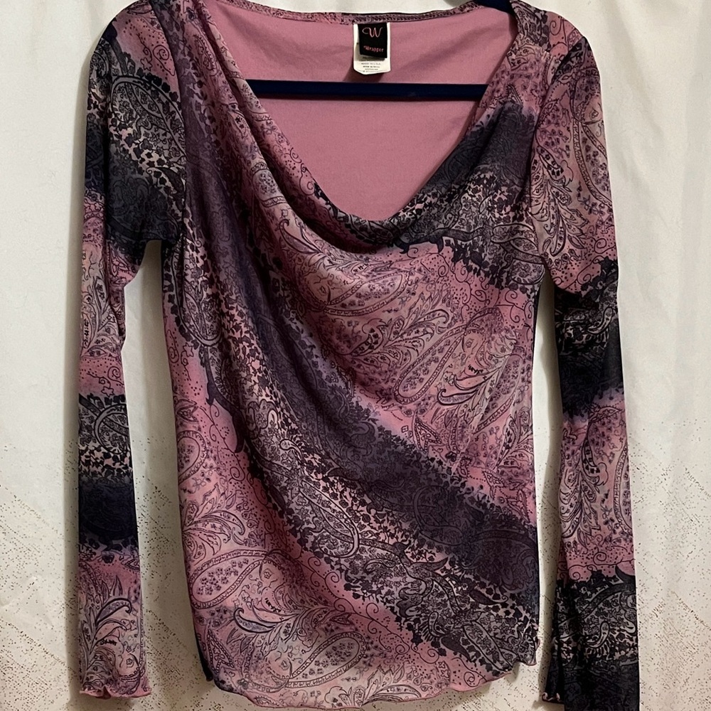 Pink and Black Swirl Blouse…